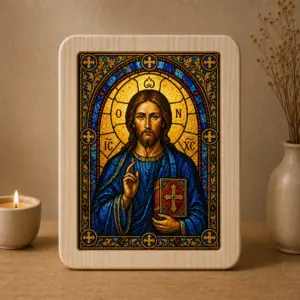 Icoana Iisus Hristos Luminată stil Vitraliu