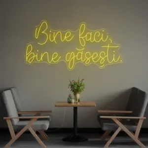 Bine faci, bine găsești – Semn Luminos LED Neon cu Telecomandă