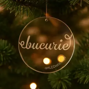 Glob din Plexiglas Gravat „Bucurie”