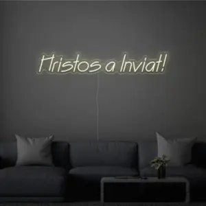 Hristos a Înviat – Semn Luminos LED Neon cu Telecomandă