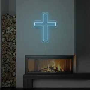 Cruce – Semn Luminos LED Neon cu Telecomandă