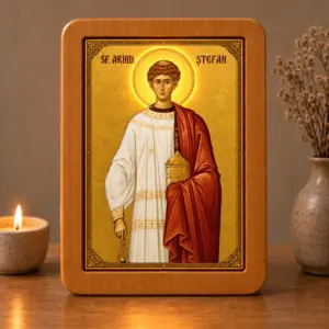 Icoana Sf. Ap. Ștefan Luminată stil Bizantin