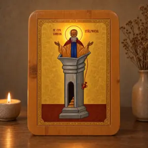 Icoana Sf. Cuv. Simeon Stâlpnicul Luminată stil Bizantin